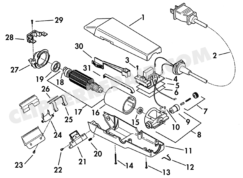Andis (BG) Clipper diagram