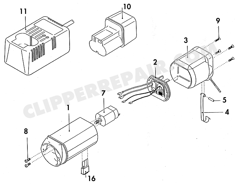 Andis Cordless Rechargeable Clipper diagram 1 of 3