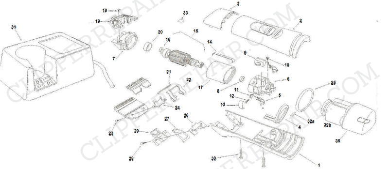 Andis (AGR+) Super AGR+ Vet Pak Complet Clipper Kit diagram 1 of 2