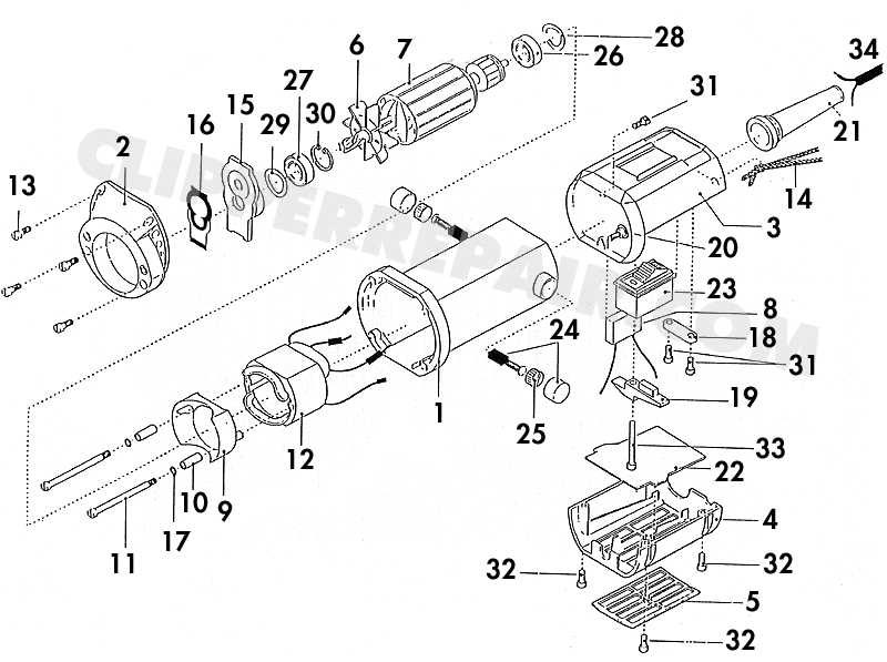 Andis Handy Clipper diagram 1 of 3