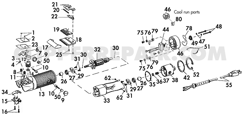Oster Turbo 2 Speed A-5 diagram 1 of 2