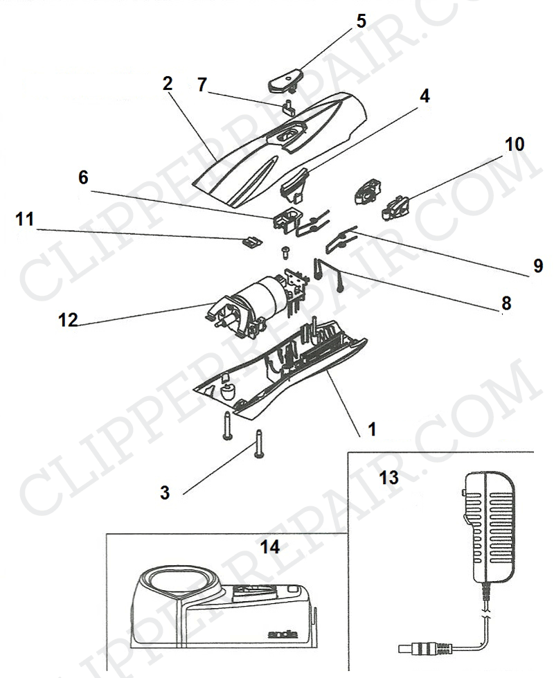 Andis (RBC) Pro Clip Supra 120 Ion Black diagram