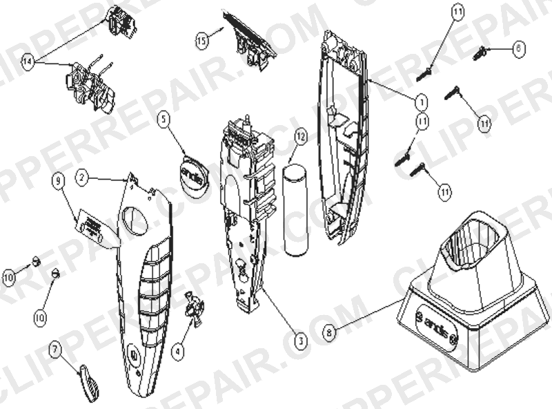 Andis (ORL) Cordless T-Outliner Li Trimmer diagram