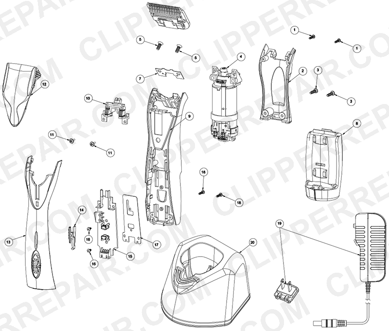 Andis (DBLC-2) Supra ZR II Cordless diagram