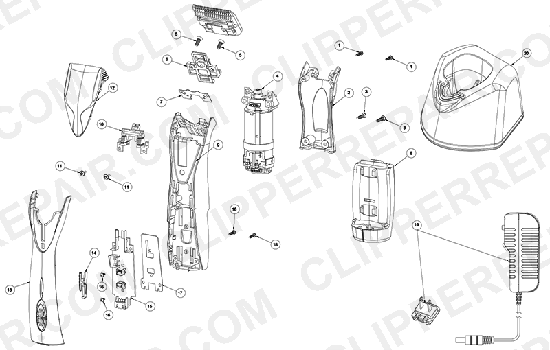 Andis (DBLC-2) Pulse ZR II Cordless diagram