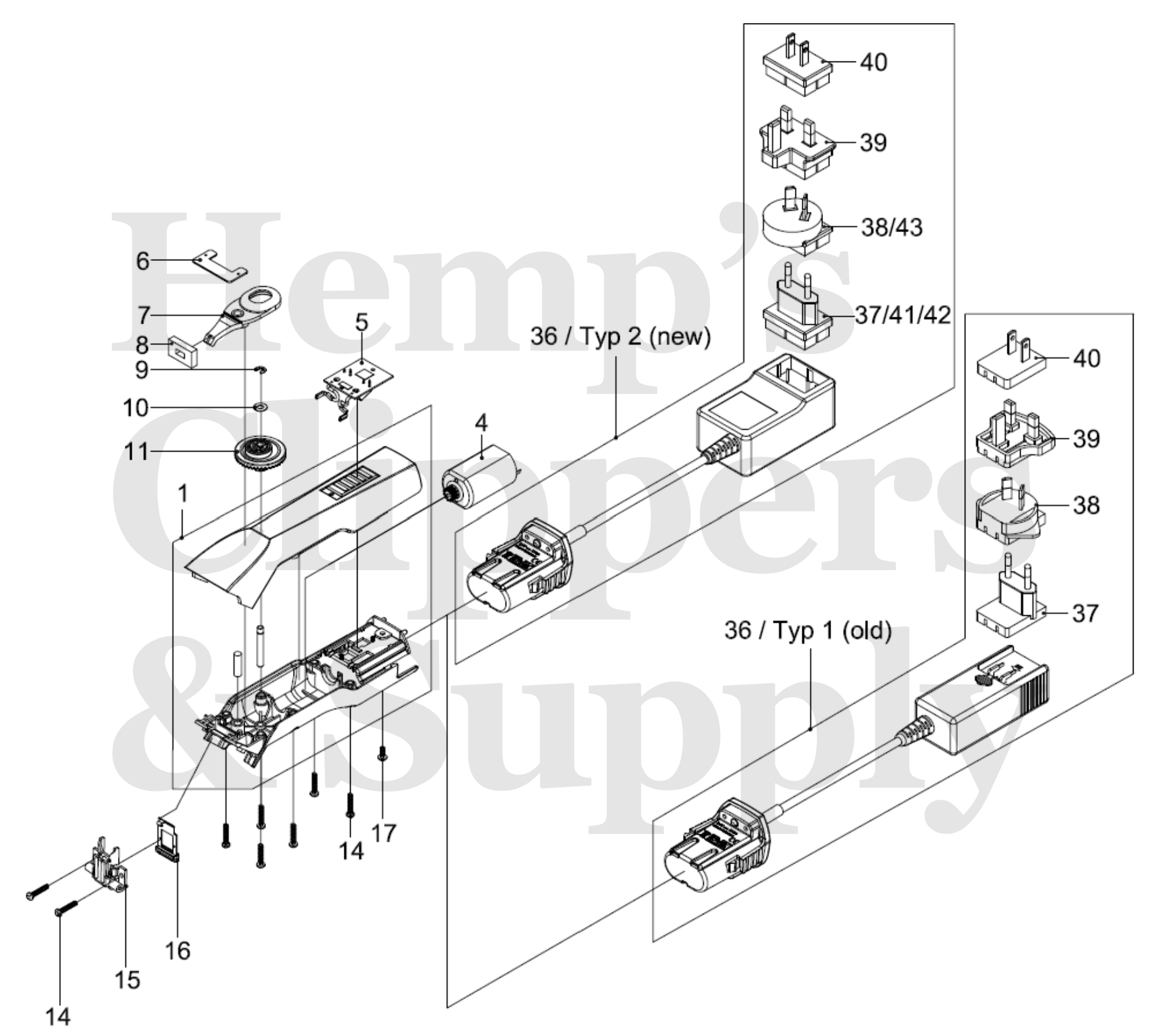 Heiniger Saphir Corded Gray diagram