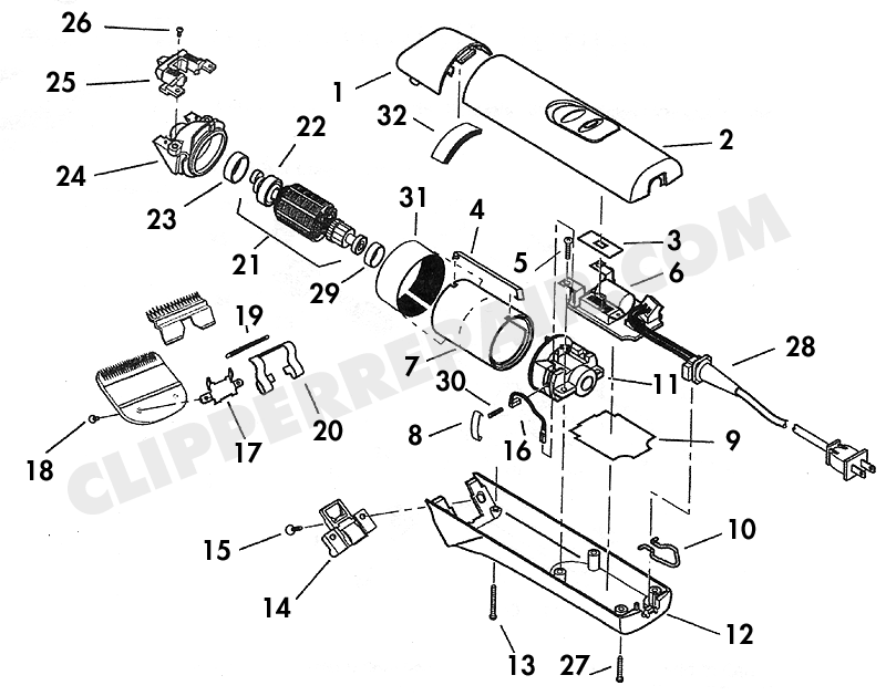Andis (BGC) Excel 2 Speed Clipper diagram 1 of 2